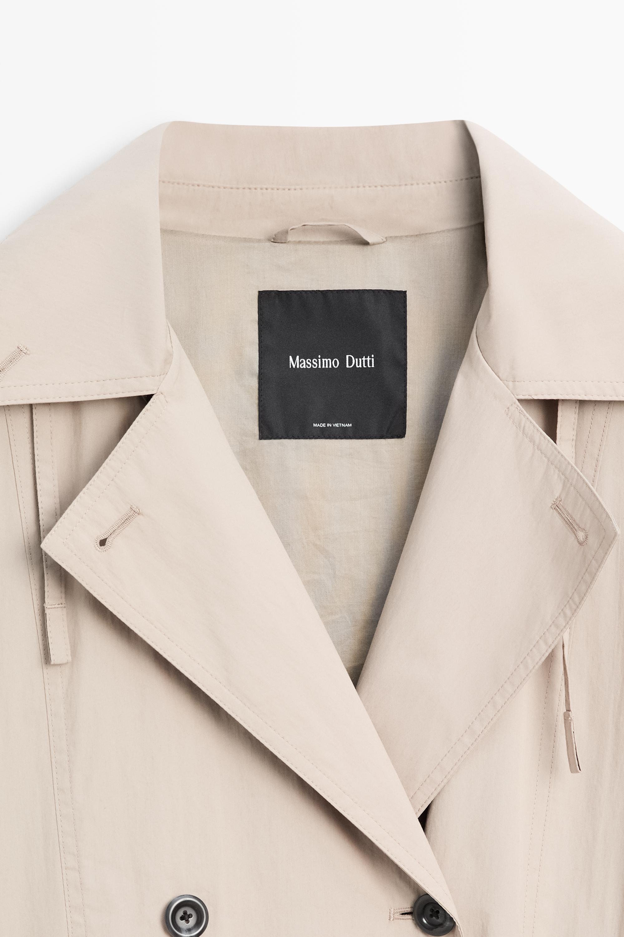 Cotton blend technical trench coat